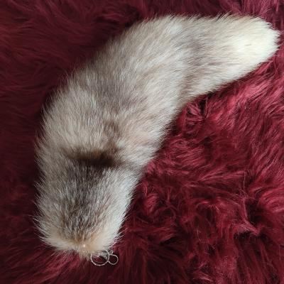 China Fashionable wholesale crystal tail fox fur bag genuine material custom made charms for sale