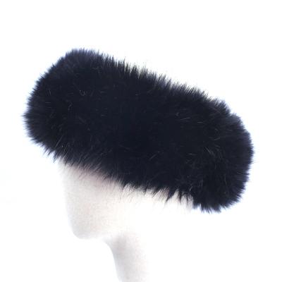 China Cute Winter Faux Fox Fur Hat Headwraps Hair Accessories Wholesale Ladies Russian Headband For Women for sale