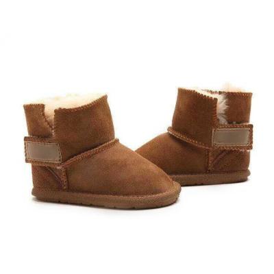 China Super Soft Comfortable Real Sheepskin Winter Wear Baby Shoes / Warm Easy Boots for sale