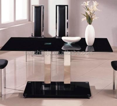 China Promotion Convertible Cheap Quality Glass Dining Table With Glass Bases for sale