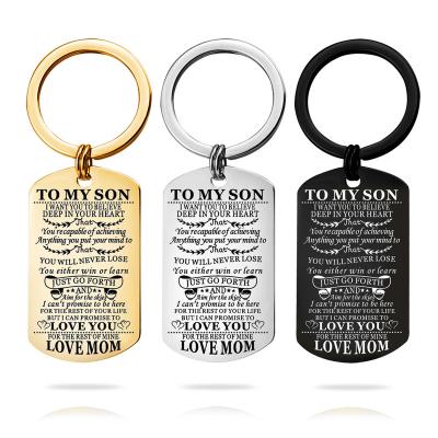 China Simplicity SON FATHER MOTHER'S DAY GIFT LOVE MOM DADDY Stainless Steel Keychain Wholesale MY Custom Logo for sale