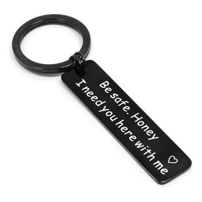 China Remind Your Lover To Be Safe Valentine's Day Keytag Wholesale Custom Lover Where Gift Be Safe Honey Keychains for sale