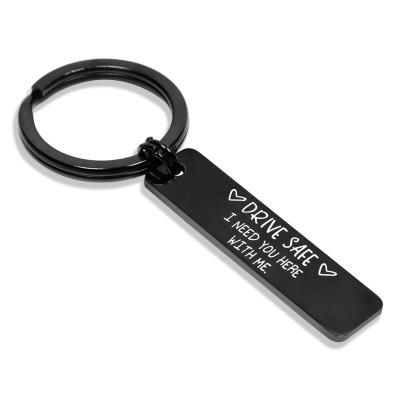 China Wholesale Simplicity Gift Metal Keytag Drive Safe Stainless Steel Key Chain for sale