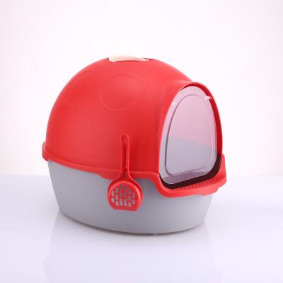 China Cute Beetle Stocked Form Cat Litter Box Enclosure Large Closed Splash Proof Cat Toilet for sale