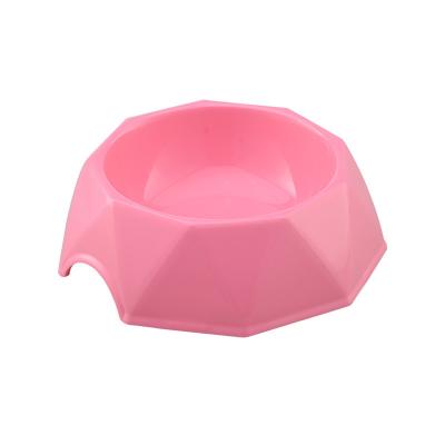 China Sustainable Wholesale Plastic Diamond Shape Cat Dog Food Pet Water Bowl Feeding Bowls for sale