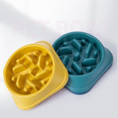 China Durable Plastic Anti Dog Bowl Durable Slow Feeding Pet Bowl Slow Feeding Choke Bowl Bowls Wholesale for sale