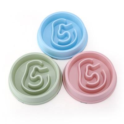 China Sustainable Pet Slow Food Feeding Bowl PP Around Ear Shape Slow Feeding Bowl To Prevent Slow Fat Dog Bowl Feeder for sale