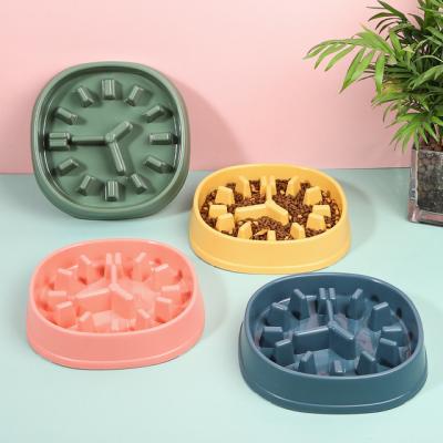 China Viable Ready To Ship Driver Dog Slow Bowl Anti-Clog Around Consumption Plastic Slow Bowl Slow Feeding Bowl for sale