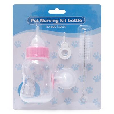 China Wholesale 120ML Pet Milk Bottle Viable Plastic Puppy Cat Nursing Milk Bottle Anti Small Splashing for sale