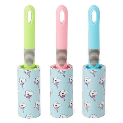 China Viable Pet Tool Pet Hair Remover Roller Cartoon Unicorn Pattern Cat Hair Lint Plastic Roller Hair Cleaning Stick for sale