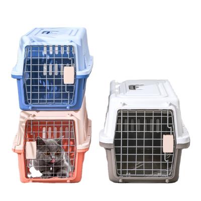 China Taotaopets Breathable Portable Outdoor Travel Pet Carrier Plastic Dog Pet Cages Carriers Car Travel Accessories for sale