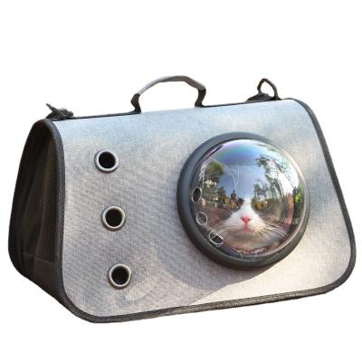 China Fashionable Portable Pet 3 Holes Space Cover Folding Pet Travel Cat Carrier Bag Pet Travel Stored Breathable Canvas Bag for sale