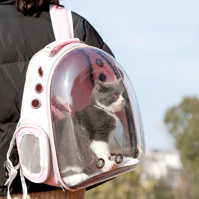 China Outdoor Travel Space Capsule Pet Cat Carrier Portable Clear Cat Backpack Stored Transparent Bag for sale