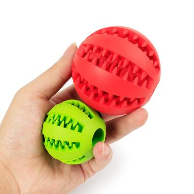 China 5cm Dog Treat Ball Toy Durable Rubber Pet Dog Chew Stocked Toy Puzzle Game Interactive Dog Toys Ball for sale