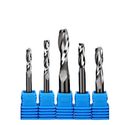 China Solid Carbide 2 Flute End Mill MDF Carbide Milling Cutters Tools 12mm Spiral 3.175mm Router Bit For Wood for sale