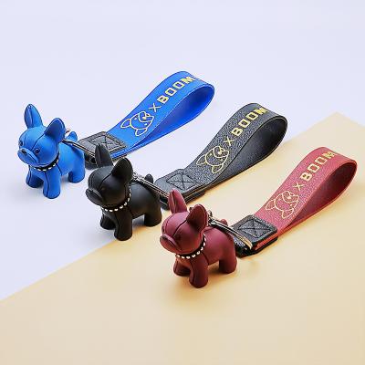 China New Product Innovative French Dog Car Dog Decoration Dog Key Chain Couple Bag Pendant Key Chain for sale