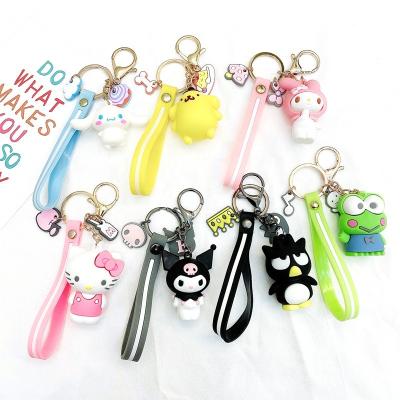 China Kuromi Melody Sanrio Dog Frog Pudding Penguin Big Eared Women Keychain Kawaii Cartoon Decoration Bag Pendant Key Chain for sale