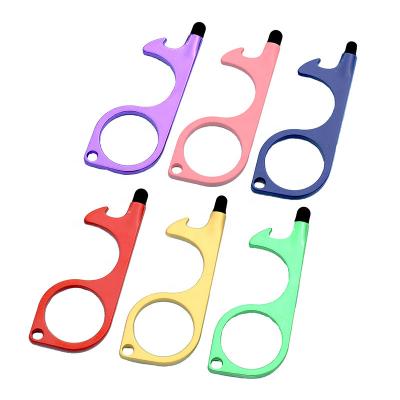 China Environmental friendly custom self-defense no touch key chain door opener tool touchless key chain with stylus for sale