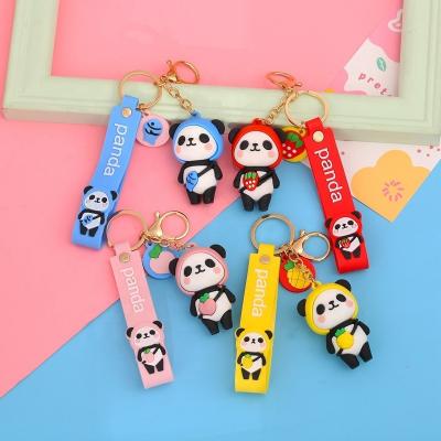 China 3D PVC Cute Girly Eco-Friendly Panda Animal Keychain For Bag for sale