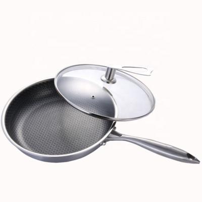 China Sustainable SHINY Stainless Steel Stick Liner Non Frying Pan Honeycomb for sale