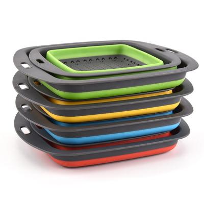 China New SHINY Food Grade Silicone Collapsible Sink Drain Basket Viable For Washing for sale