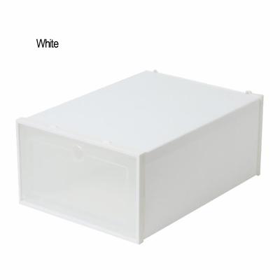 China SHINY Clear Foldable Clear Shoe Storage Box Shoe Storage Boxes Stackable Plastic Trash Bin for sale