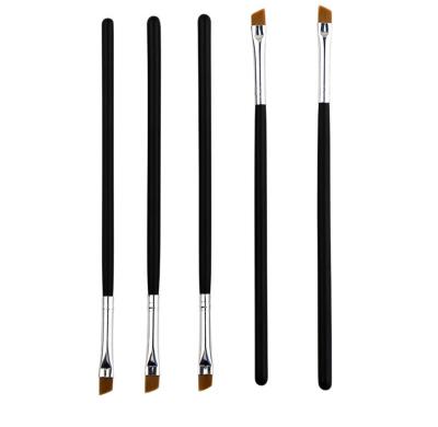 China Angled Eyebrow Wooden Cosmetic Eyebrow Grip Handle Makeup Brush for sale