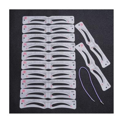 China 12 Kinds Of Style Quality Makeup Tools 12 Styles Professional Eyebrow Stencils Guide Card Drawing Kit for sale