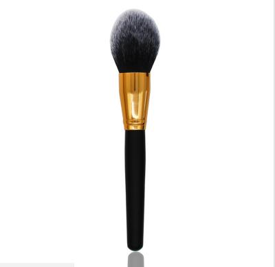 China Functional Fan Brush Base Single Brush Kabuki Makeup Brush With Black Metal Handle for sale