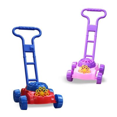 China Factory Price Plastic Electronic Toys Hand Push Baby Walker Bubble Lawn Mower Toy For Kids for sale