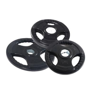 China Universal Cost Effective Gym Three Hook Hole Coated Weight Plate for sale