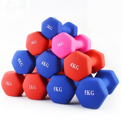 China Durable Cheap Dumbbell Weightlifting For Women Neoprene Vinyl Dipping PVC Dumbbell Set Cast Iron for sale