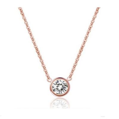 China Romantic Cubic Zirconia Stainless Steel Gold Plated Necklace Chain Dylam Jewelry for sale