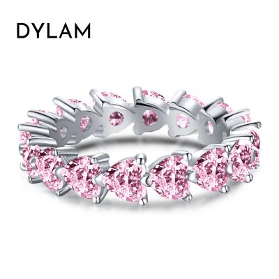 China Romantic High End Dylam 925 Wedding Ring Pink 5A CZ Diamond Rose Silver Ring For Women for sale