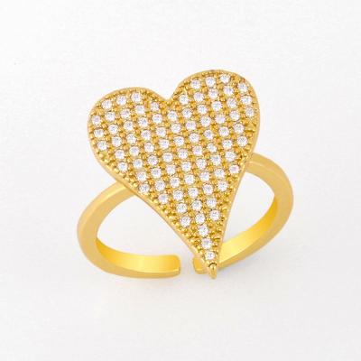 China TRENDY Elegant Dylam Rings Fashion For Woman Jewelryhigh Quality Heart Ring Gold Plated Zircon Adjustable Women's for sale