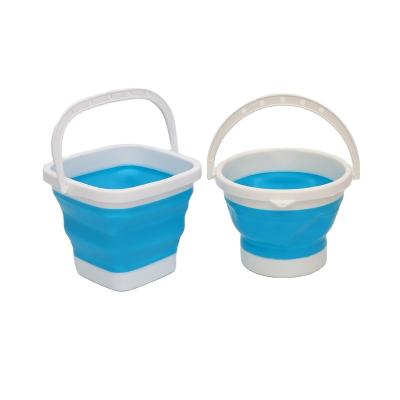 China 1.5L-3liter Square Collapsible Water Pail Collapsible Round Collapsible Water Bucket Container for sale