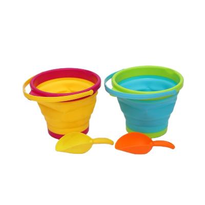 China Viable Customize BucketSummer Portable Collapsible Collapsible Bucket Kids Silicone Beach Folding Soft Plastic Bucket for sale