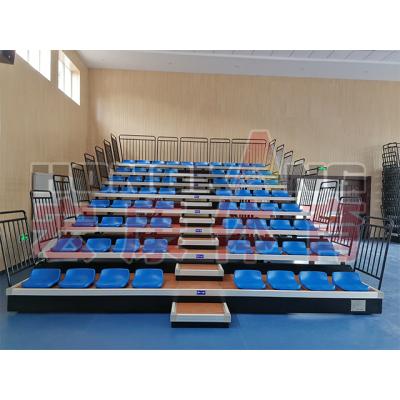 China Hongkang Wooden Low Back Stadium Plate Telescopic Grandstand Seating Basketball Gym Seat HKCG-KTY-A2 For Sale for sale