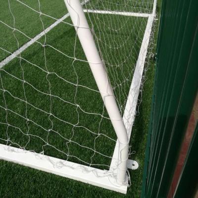 China Retail hongkang rust proof portable standard Alu-alloy football goal soccer mobile goal with wheels for sale