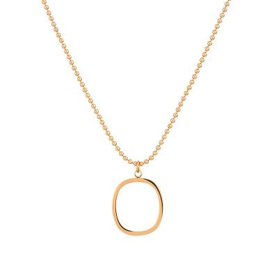 China 2021 fashion jewelry products casual/sporty seller who best selling hollow geometric oval pendant necklace for friend for sale