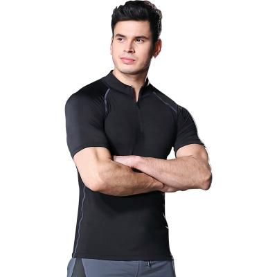 China New Wave Fitness T-shirt QUICK DRY Zipper With Breathable Short Sleeves And Fitness Quick Dry Men's T-shirt for sale