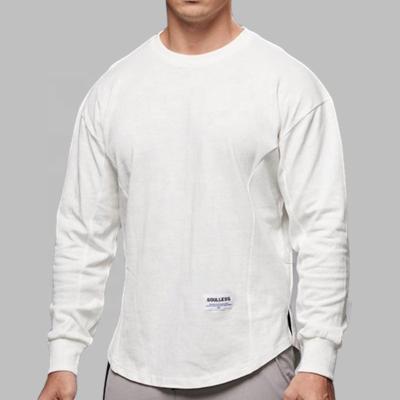 China Breathable High Quality Sports Loose Long Sleeve Men Tops Casual Oversized Fitness T-Shirt for sale