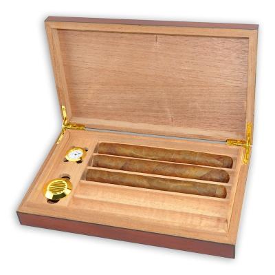 China 5 Count Travel Cigar Case Cedar Wood Cigar Box Eco-friendly Small Size Cigar Humidor for sale