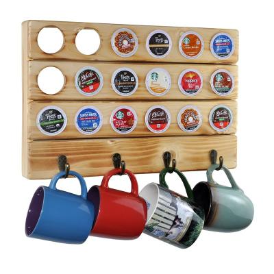 China Sustainable Wooden Coffee Pod And Cup Holder , Multifunctional Coffee Capsule Holder for sale