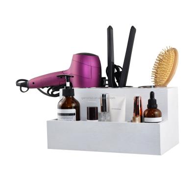 China Viable Hot Selling Wooden Bathroom Storage Dryer Rack Hair Tools Cart Organizer for Wand Curling Brushes for sale