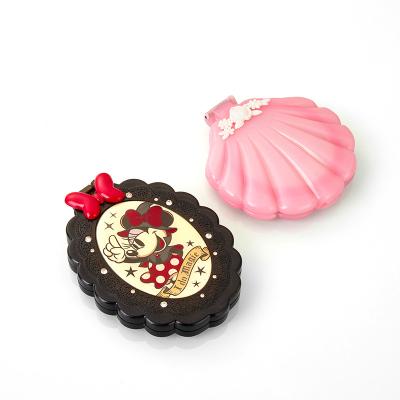 China Pocket Mirror Customized Logo Round Pink Shell Shape Princess Cute Portable Pocket Mirror for sale