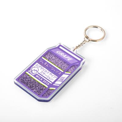 China Luxury Brand Milk Box Fashion Key Chain Acrylic Material Key Chain For Customize Customizable for sale