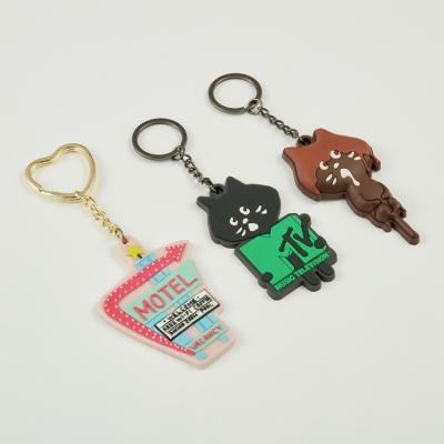 China Custom Plastic Print 2d Embossing 3d Logo Rubber Soft Pvc Key Custom Chain Key Chain for sale