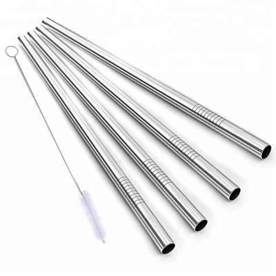 China Sustainable Wholesale Eco Friendly Reusable Stainless Steel Drinking Straws With Brush for sale