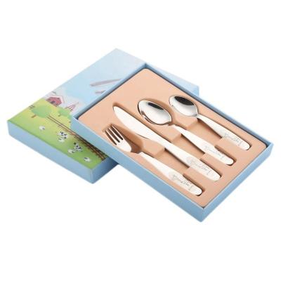 China High Quality Viable Stainless Steel Kids Baby Kids Cutlery Set for sale